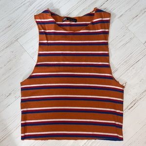 Zara multicolored waist length tank. Size Medium